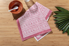 Load image into Gallery viewer, Pink block printed napkins - set of 4