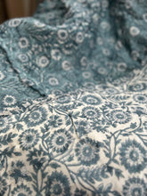Load image into Gallery viewer, blue block print quilt