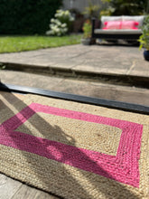 Load image into Gallery viewer, Pink Jute small rectangular rug