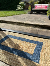 Load image into Gallery viewer, Blue Jute small rectangular rug