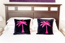 Load image into Gallery viewer, Velvet palm tree cushion
