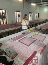 Load image into Gallery viewer, Pink block printed napkins - set of 4