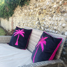 Load image into Gallery viewer, Velvet palm tree cushion