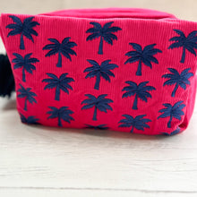 Load image into Gallery viewer, Pink cord palm tree large wash bag