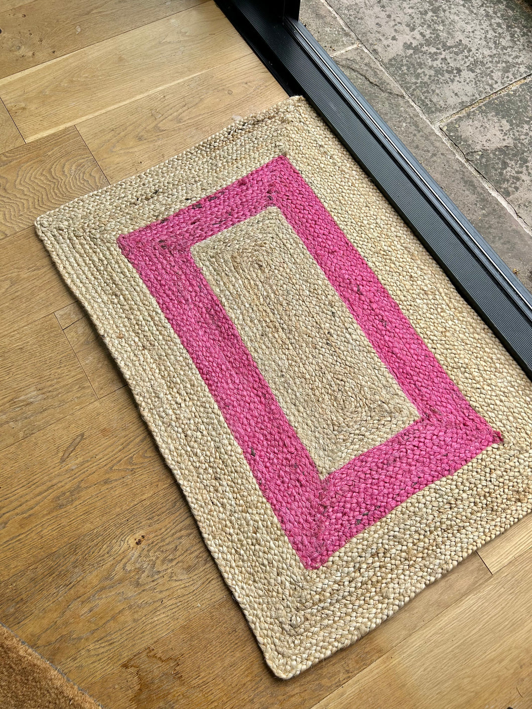 Pink Jute small rectangular rug