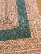 Load image into Gallery viewer, Green Jute small rectangular rug
