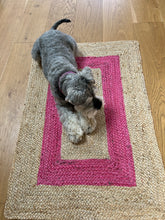 Load image into Gallery viewer, Pink Jute small rectangular rug
