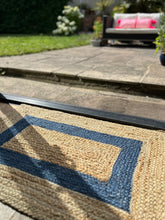 Load image into Gallery viewer, Blue Jute small rectangular rug
