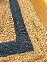 Load image into Gallery viewer, Blue Jute small rectangular rug
