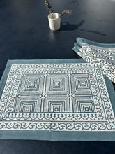 Load image into Gallery viewer, Blue block printed place mats - set of 4
