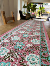 Load image into Gallery viewer, Floral block printed table runner
