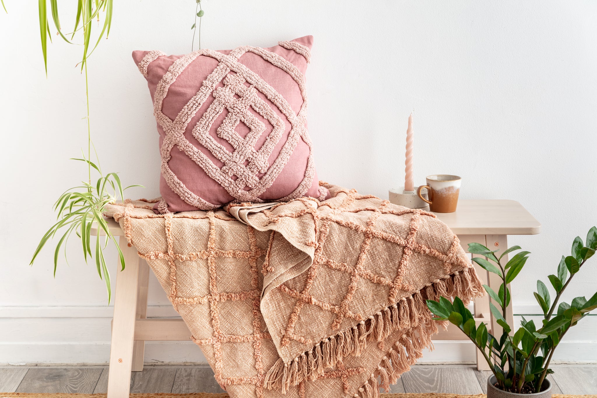 Geo tufted tassel throw blanket sale