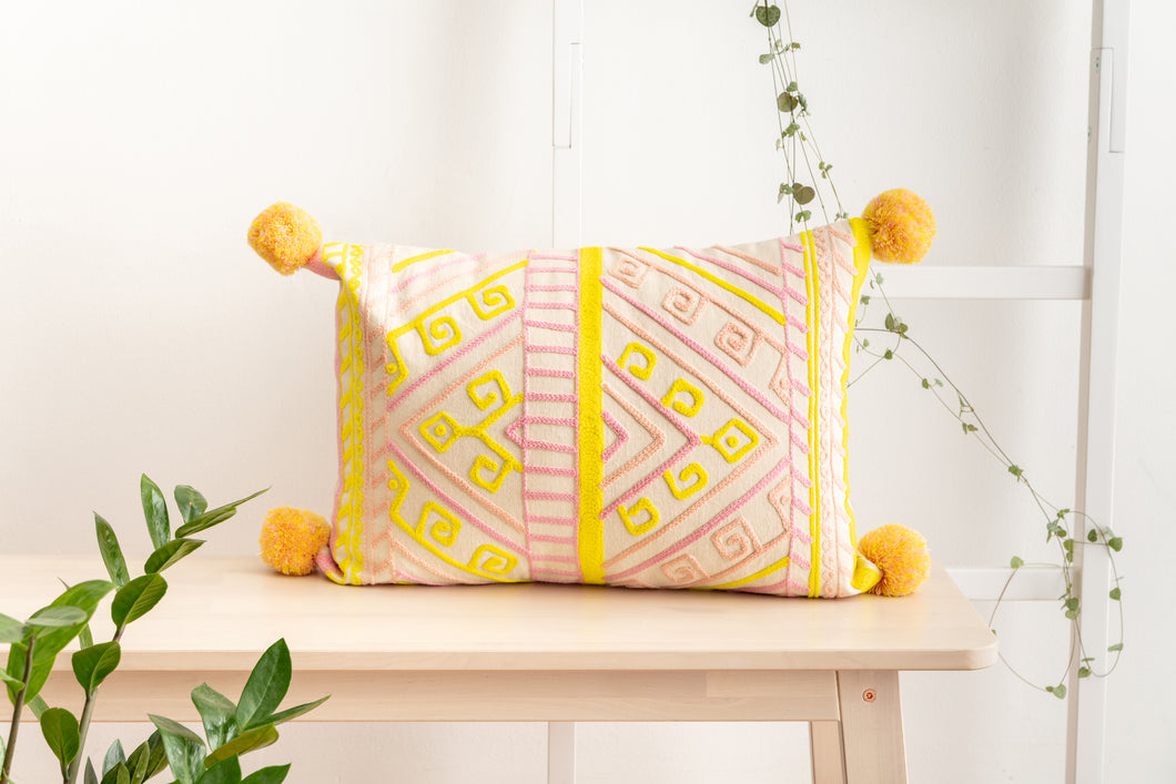 Jaipur pastel x create and wild cushion