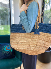 Load image into Gallery viewer, blue basket bag
