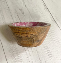 Load image into Gallery viewer, Pink blossom small mango wood bowl
