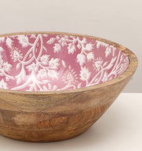 Load image into Gallery viewer, Pink blossom extra large mango wood bowl
