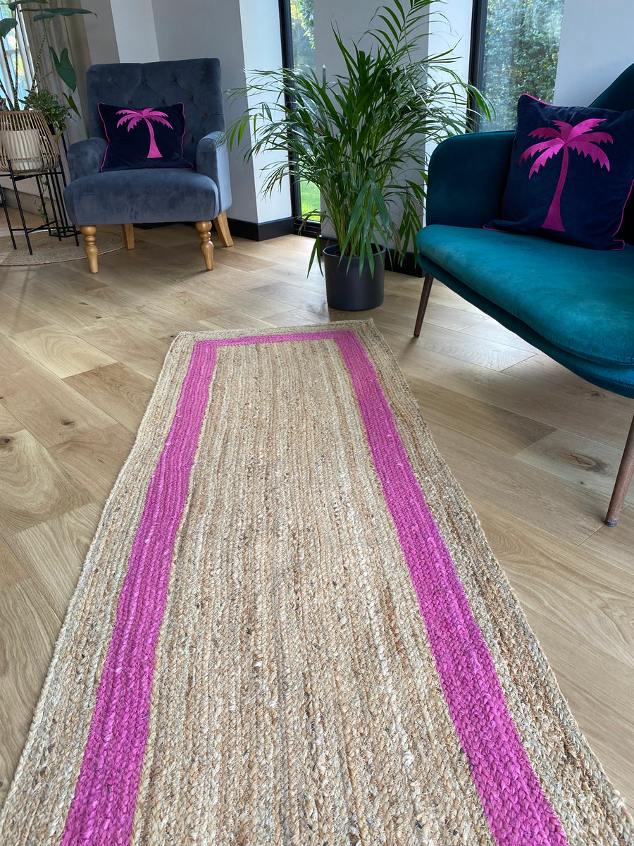 Pink Jute Runner | jute rug | handmade