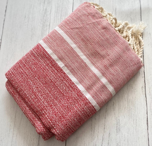 Hammam towel / throw - chunky rouge